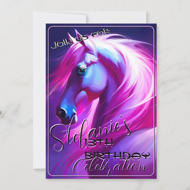 Colorful Spirit Pony 60 Birthday Invitation (Front)