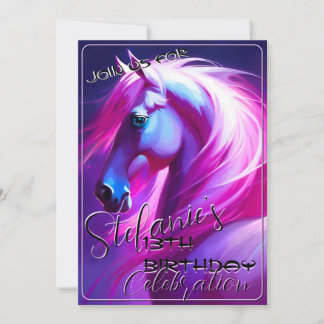 Colorful Spirit Pony 60 Birthday Invitation