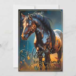 Colorful Spirit Pony 62 Birthday Invitation