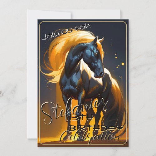 Colorful Spirit Pony 63 Birthday Invitation