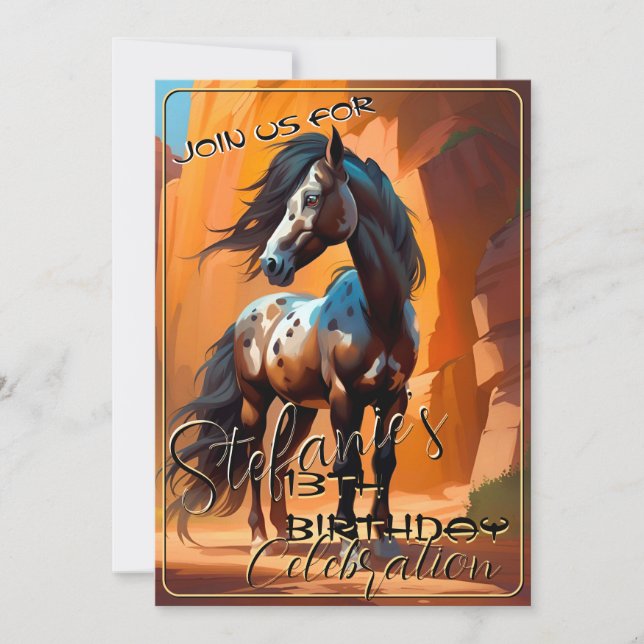 Colorful Spirit Pony 65 Birthday Invitation (Front)