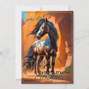 Colorful Spirit Pony 65 Birthday Invitation