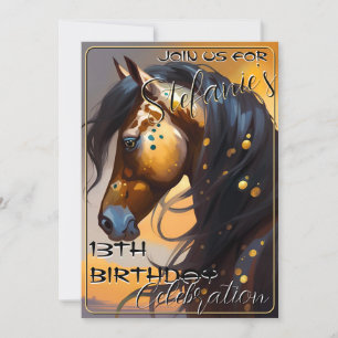 Colorful Spirit Pony 67 Birthday Invitation