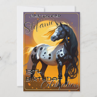 Colorful Spirit Pony 68 Birthday Invitation