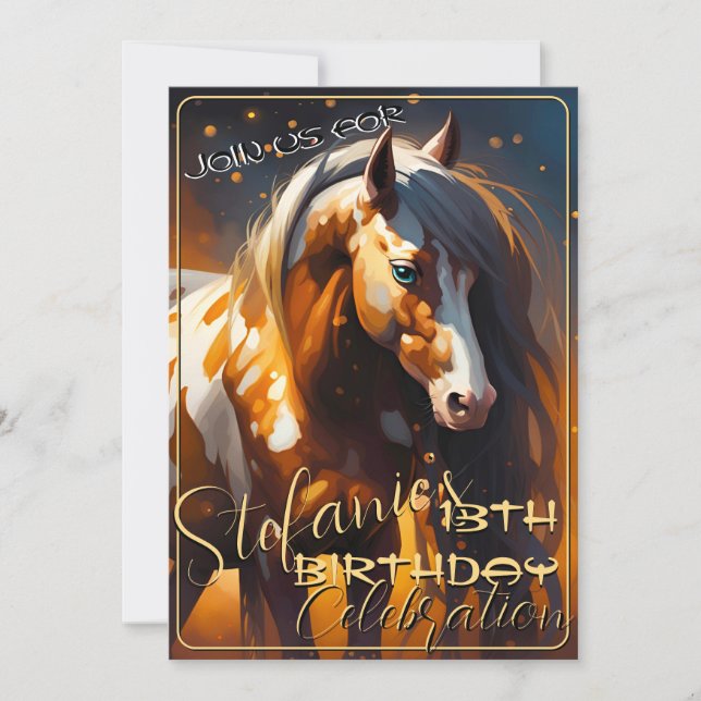 Colorful Spirit Pony 70 Birthday Invitation (Front)