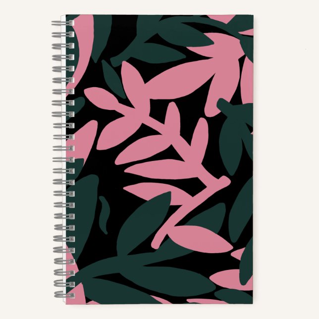 Colorful spirited leaves pattern notebook (Front)