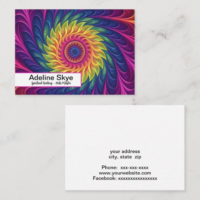 Colorful spiritual spiral graphic business card (Front/Back)