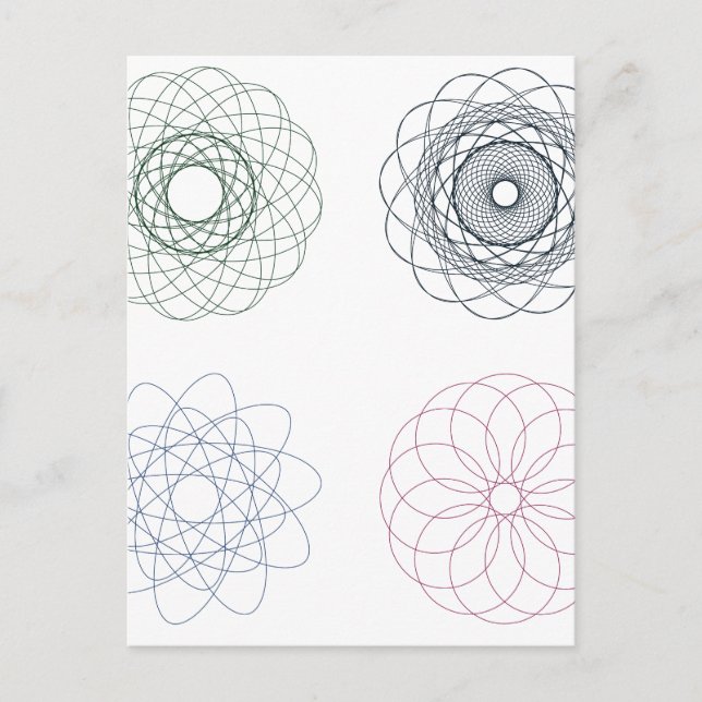 Colorful Spirographs2 Postcard (Front)