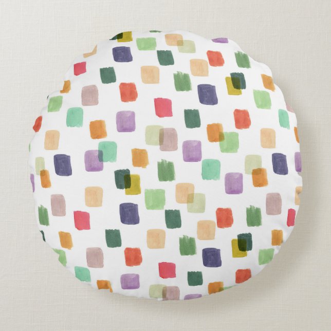 Colorful Splash: Abstract Seamless Background Round Pillow (Front)