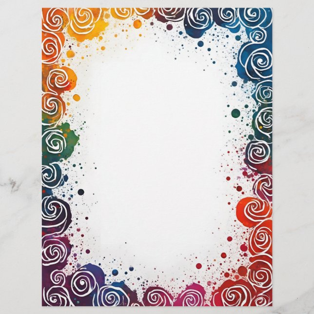 Colorful Splash and Swirls Letterhead (Front)