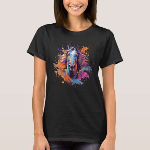 Colorful Splash Arabian Horse T_Shirt