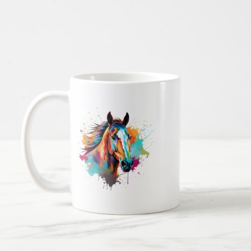Colorful Splash Art Cleveland Bay Horse Lover Coffee Mug