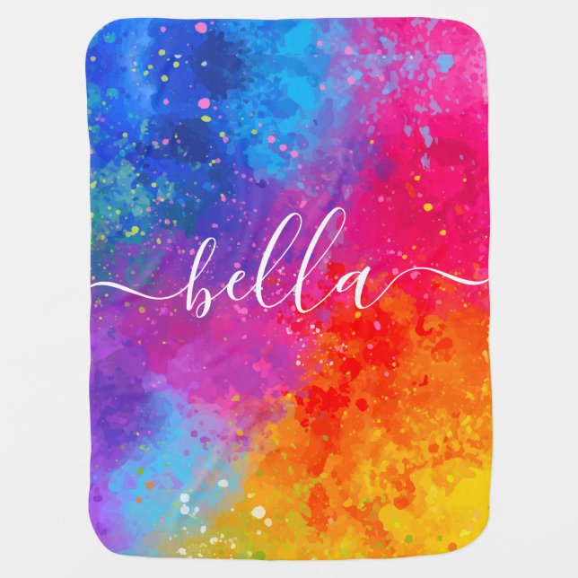 Colorful Splash Carnival Baby Blanket (Front)