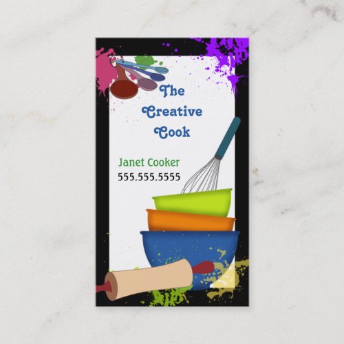Colorful Splash Cooking Business Card