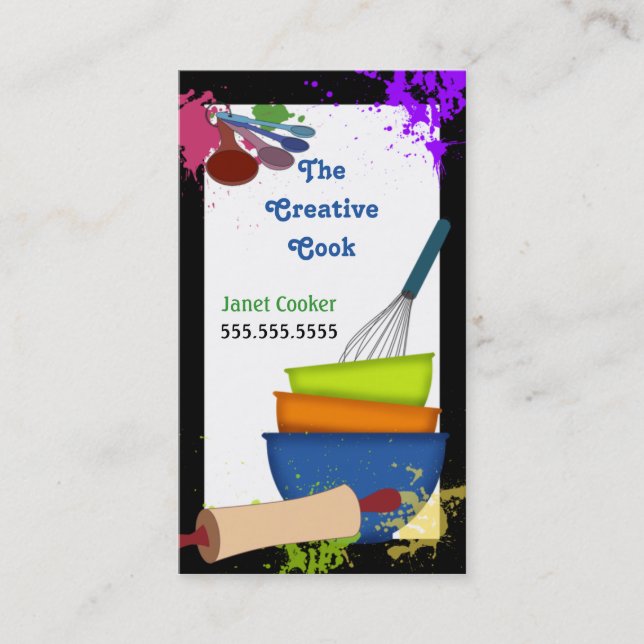 Colorful Splash Cooking Business Card (Front)