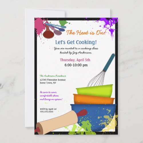 Colorful Splash Cooking Invitation