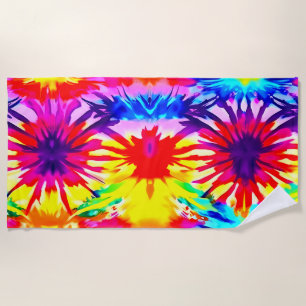 COLORFUL SPLASH DESIGN MODERN TIE-DYE  BEACH TOWEL