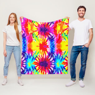 COLORFUL SPLASH DESIGN MODERN TIE-DYE  FLEECE BLANKET