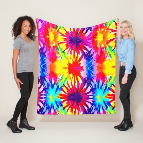 COLORFUL SPLASH DESIGN MODERN TIE_DYE  FLEECE BLANKET