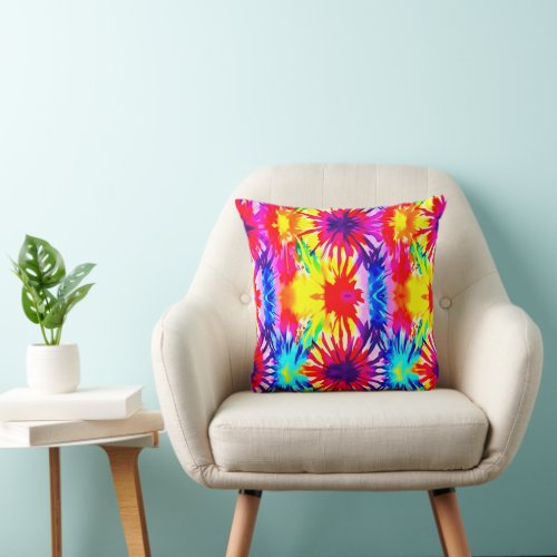 COLORFUL SPLASH DESIGN MODERN TIE_DYE  THROW PILLOW