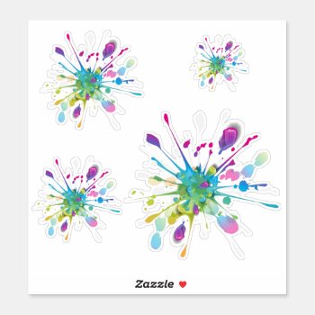 Colorful Splash Design Sticker by Dmargie1029 at Zazzle