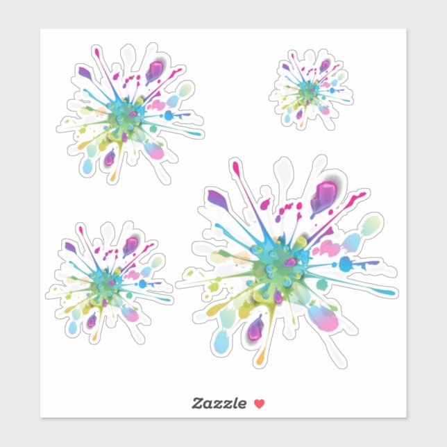 Colorful Splash Design Sticker (Sheet)
