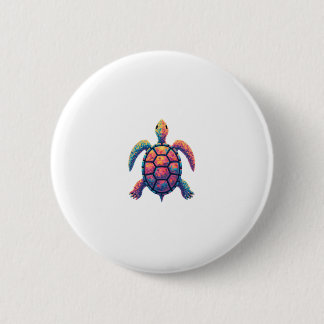 Colorful Splash Eastern Box Turtle (1) Button