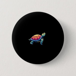 Colorful Splash Eastern Box Turtle (1) Button