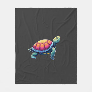 Colorful Splash Eastern Box Turtle (1) Fleece Blanket