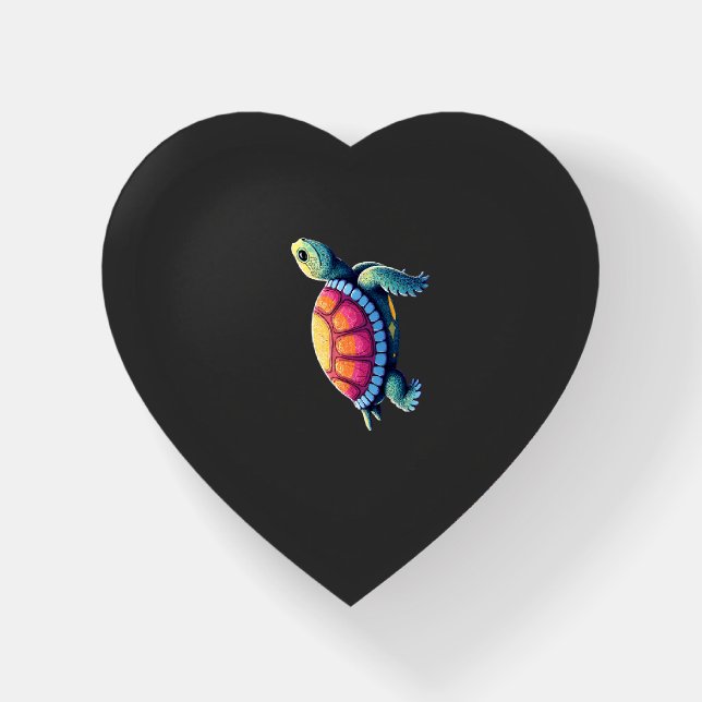 Colorful Splash Eastern Box Turtle (1) Paperweight (Front)