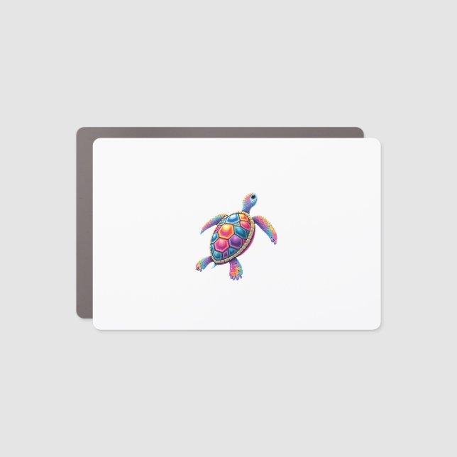 Colorful Splash Eastern Box Turtle (2) Car Magnet (Front)