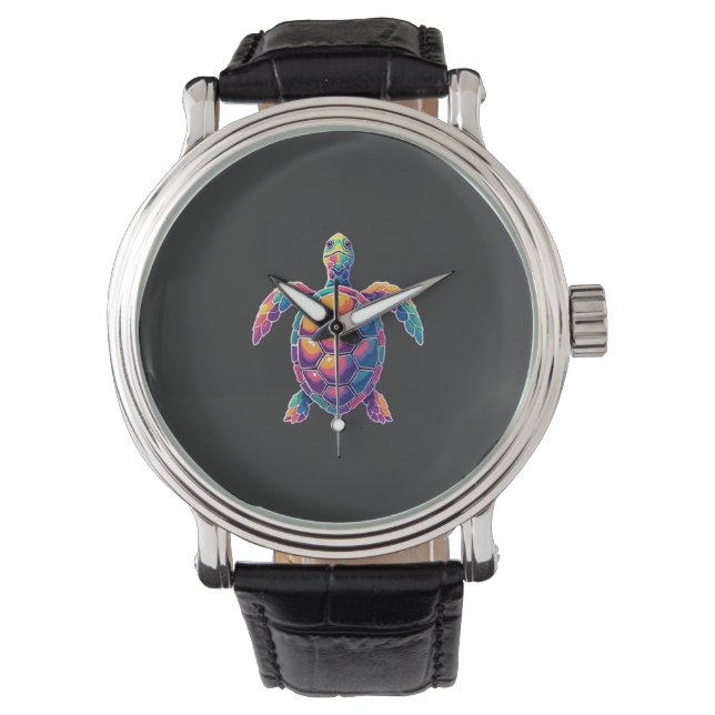 Colorful Splash Eastern Box Turtle (2) Watch (Front)