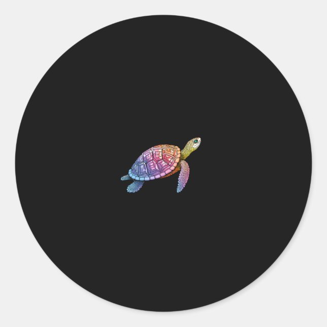 Colorful Splash Eastern Box Turtle (3) Classic Round Sticker (Front)