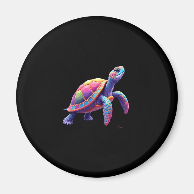 Colorful Splash Eastern Box Turtle (4) Magnet (Front)