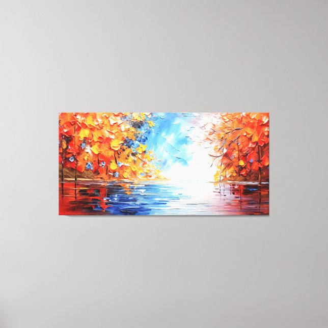 Colorful splash painting landscape canvas print (Front)