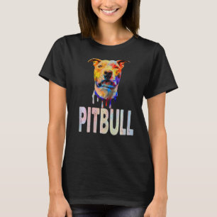 Colorful Splash Pitbull Dog Pittie Puppy T-Shirt