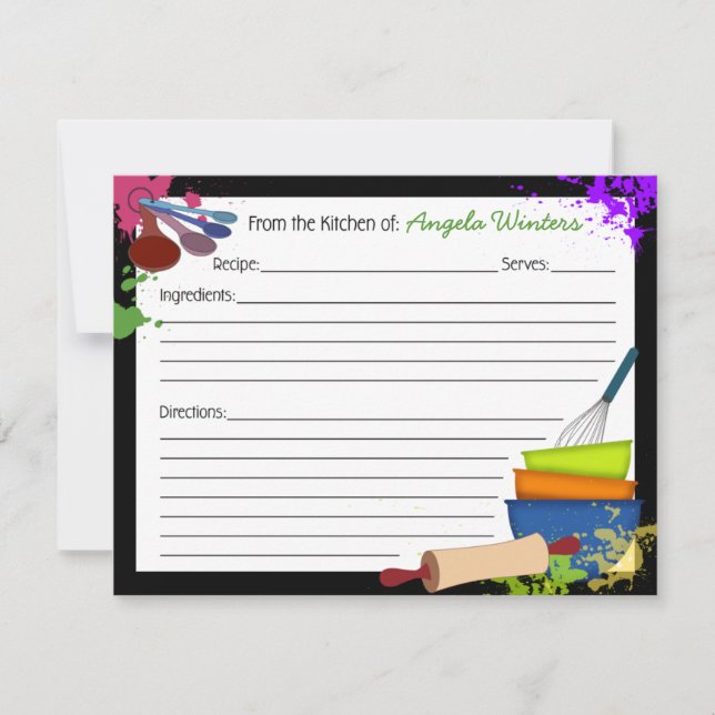 Colorful Splash Recipe Card (Front)