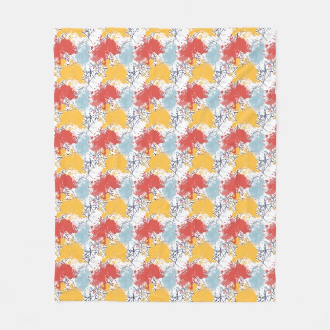 Colorful splash textures fleece blanket (Front)