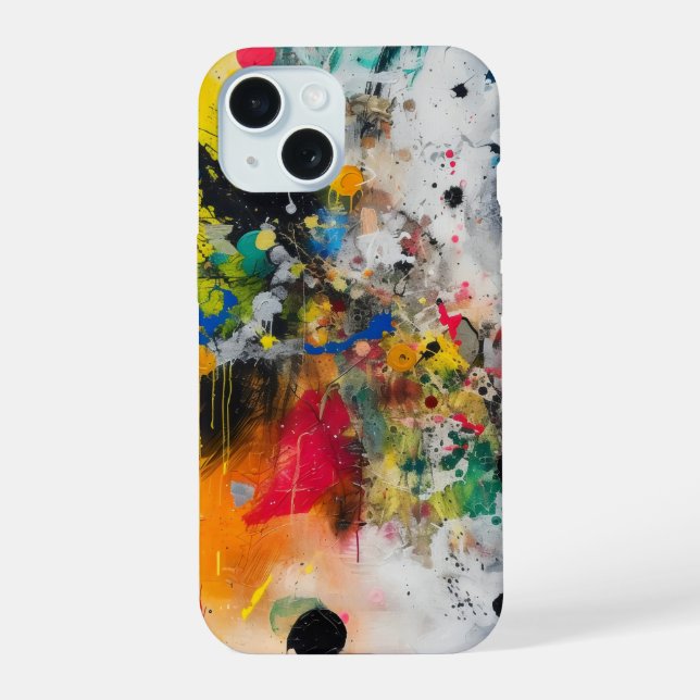 Colorful Splashes Abstract Art Iphone Case (Back)