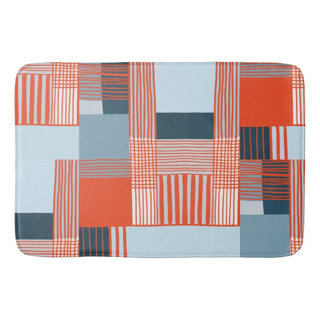 Colorful Splashes and Dynamic Lines Bath Mat (Front)