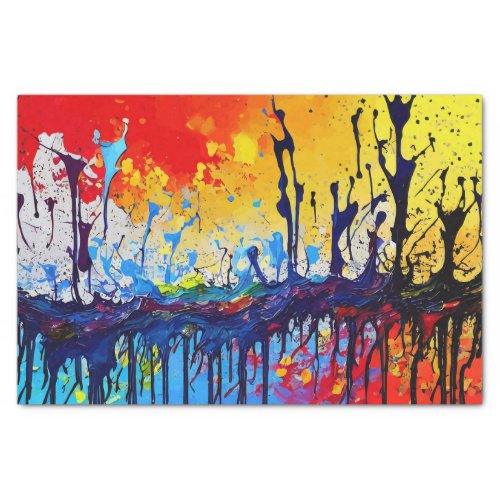 Colorful Splashes Of Oil Paint Tissue Paper