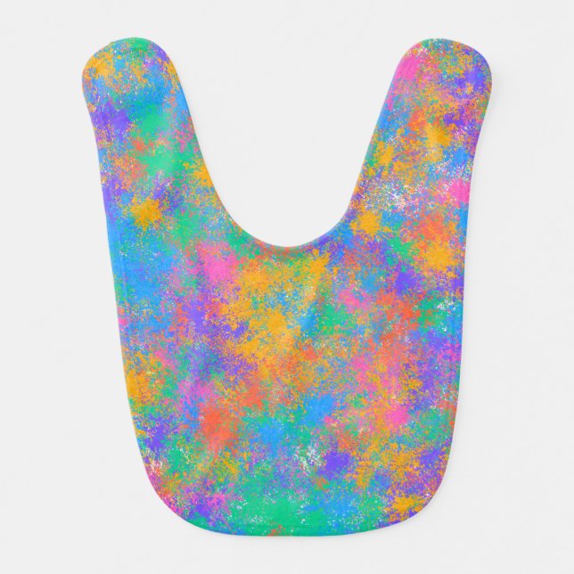 Colorful Splatter Baby Bib (Front)