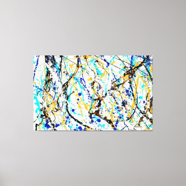 COLORFUL SPLATTER LIX - Action painting -Abstract- Canvas Print (Front)