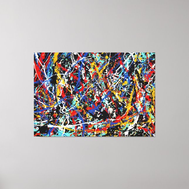 COLORFUL SPLATTER LX - Action painting -Abstract- Canvas Print (Front)