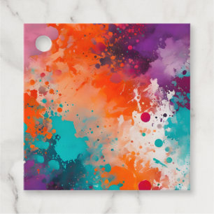 Colorful Splatter Paint Art Gift Tags