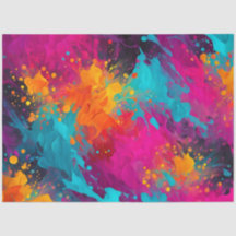Colorful Splatter Paint Art Tissue Paper