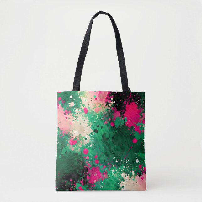 Colorful Splatter Paint Art Tote Bag (Front)