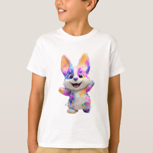 Colorful Splatter Paint Corgi Puppy Kids T-Shirt