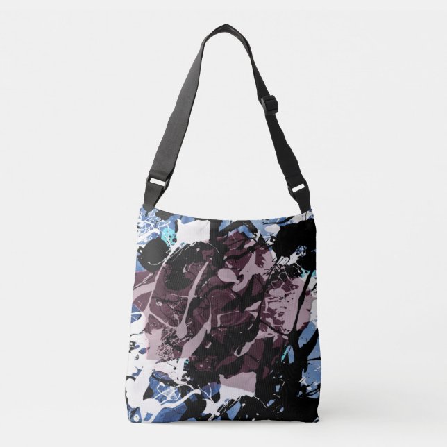 Colorful Splatter Rose  Crossbody Bag (Front)