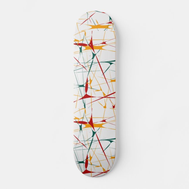 Colorful Splatter Shapes Skateboard (Front)
